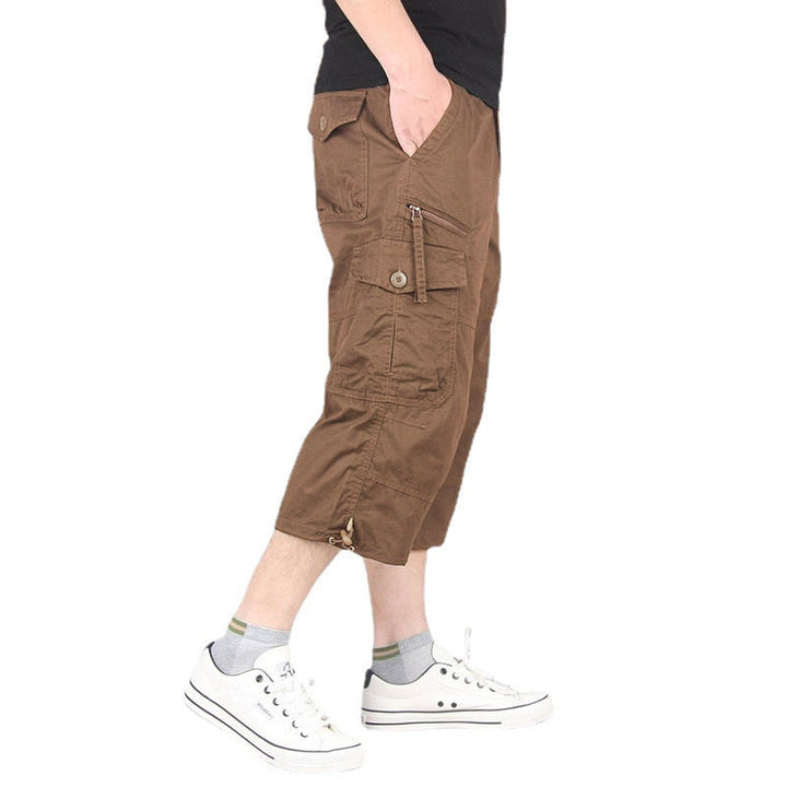 Men's Cargo Capri Shorts Multi-Pocket 3/4 Length Casual Outdoor Pants