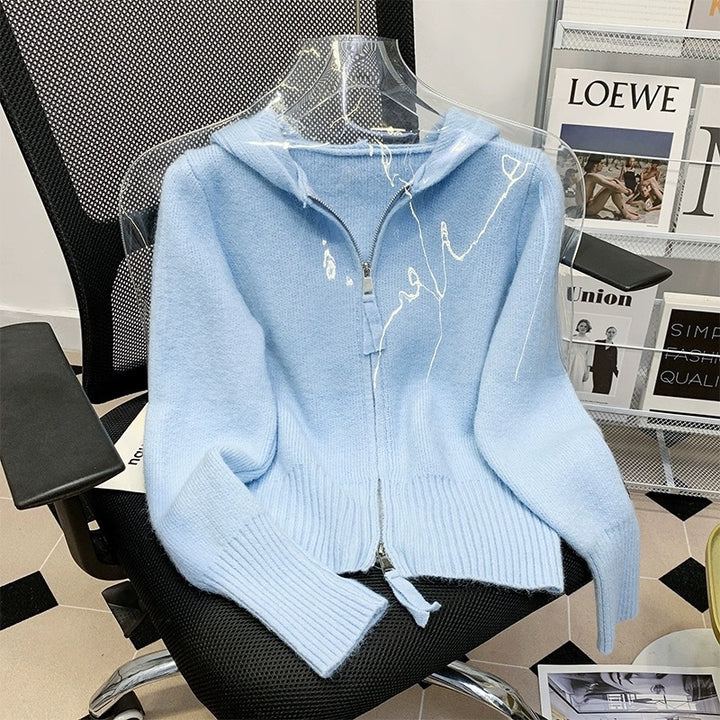 Double Zip Solid Color Sweater