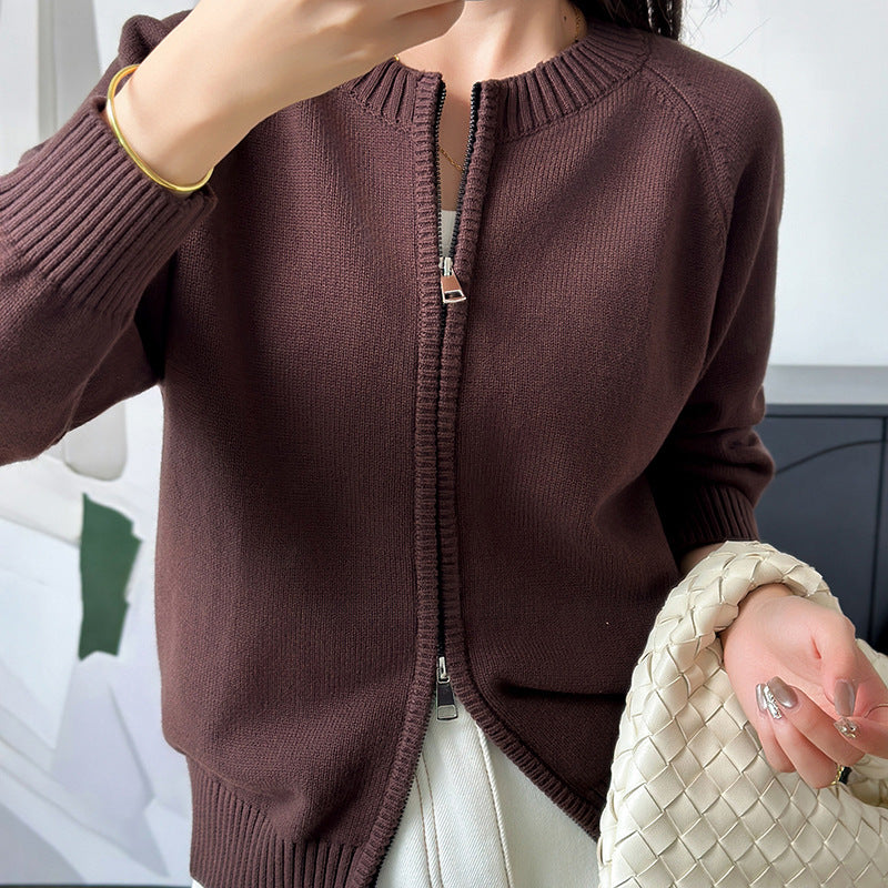 Knitted Zip Cardigan