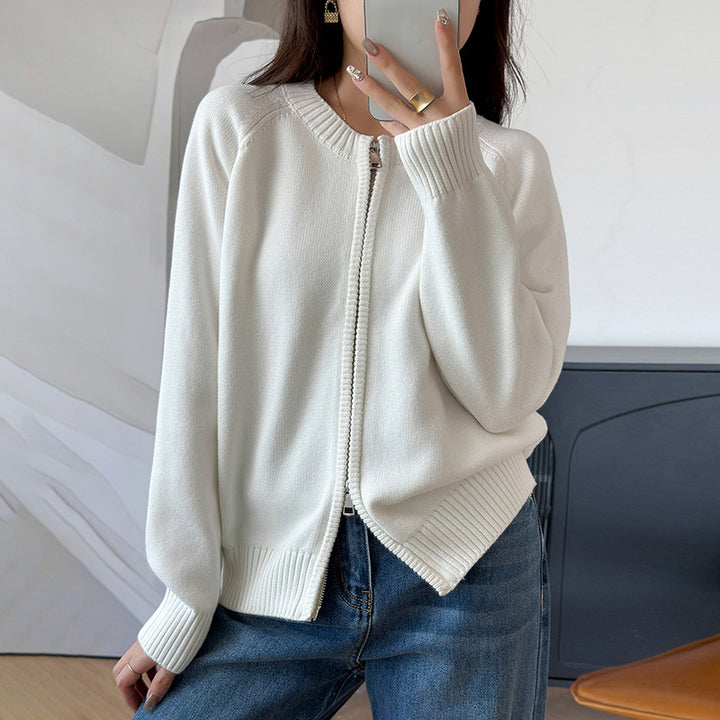 Knitted Zip Cardigan
