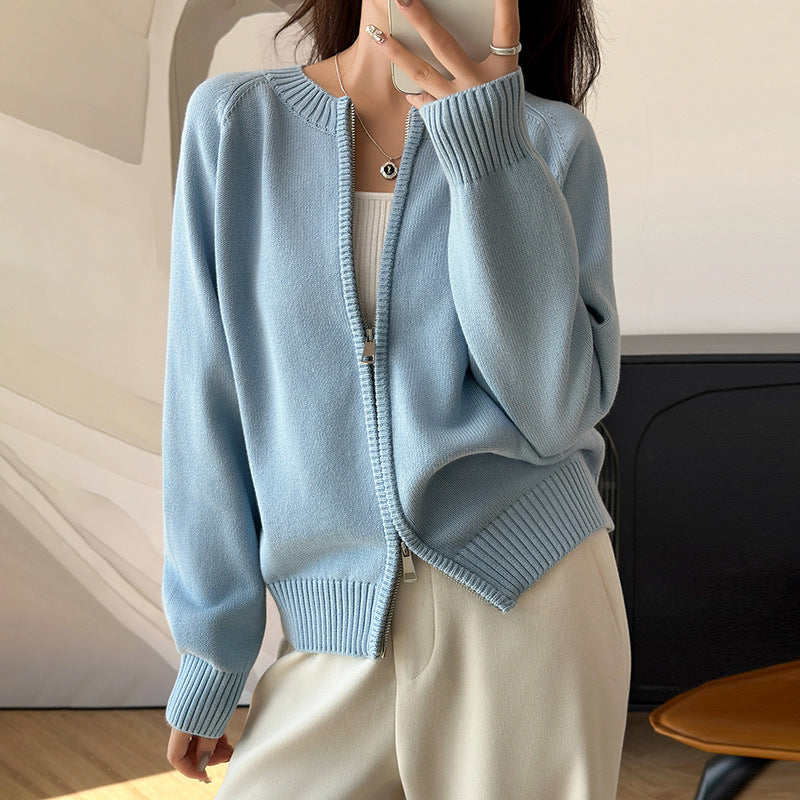 Knitted Zip Cardigan