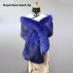 Sapphire Blue Black Pointed Wide Shawl