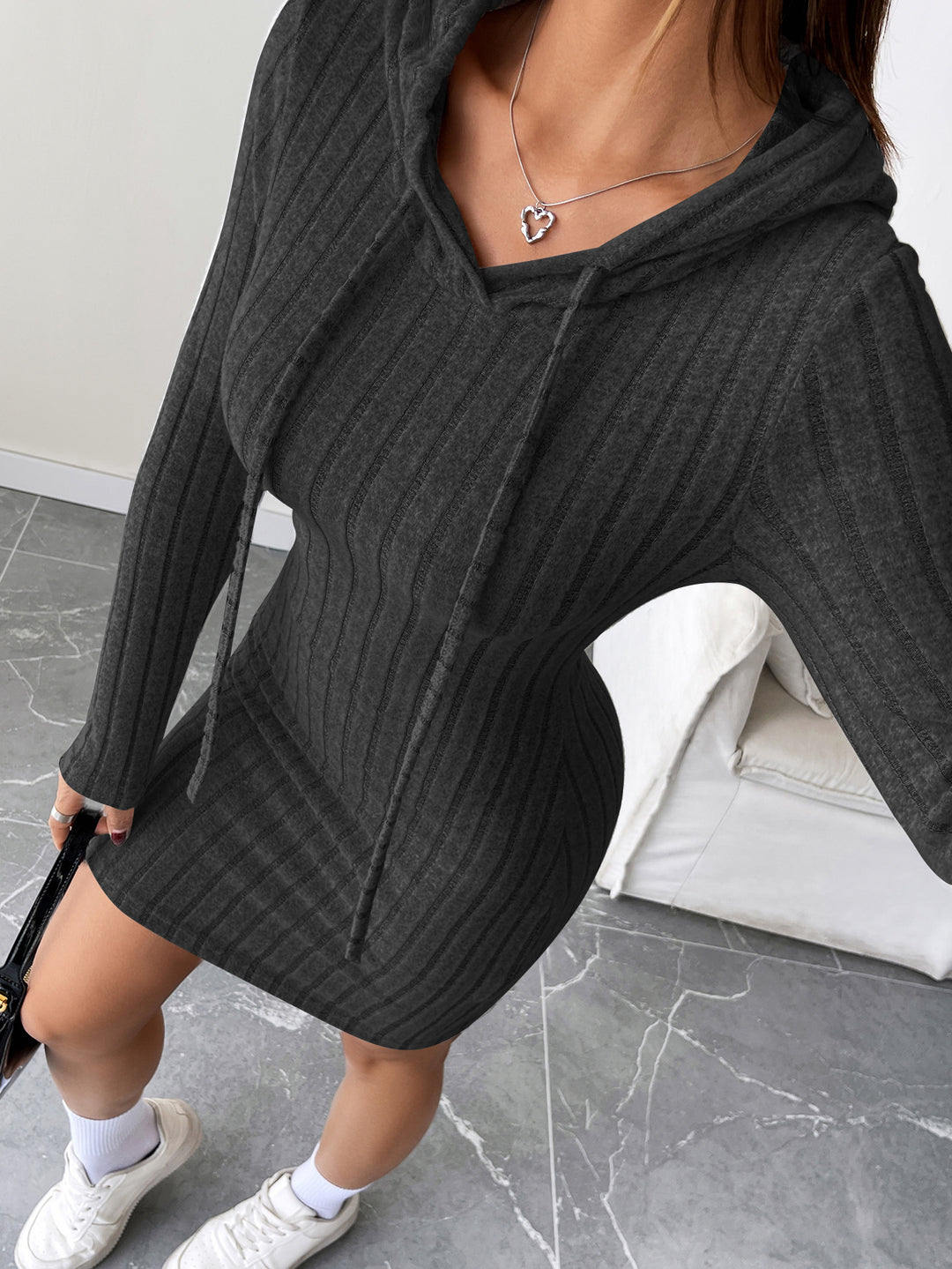 Knitted Hooded Hip Skirt