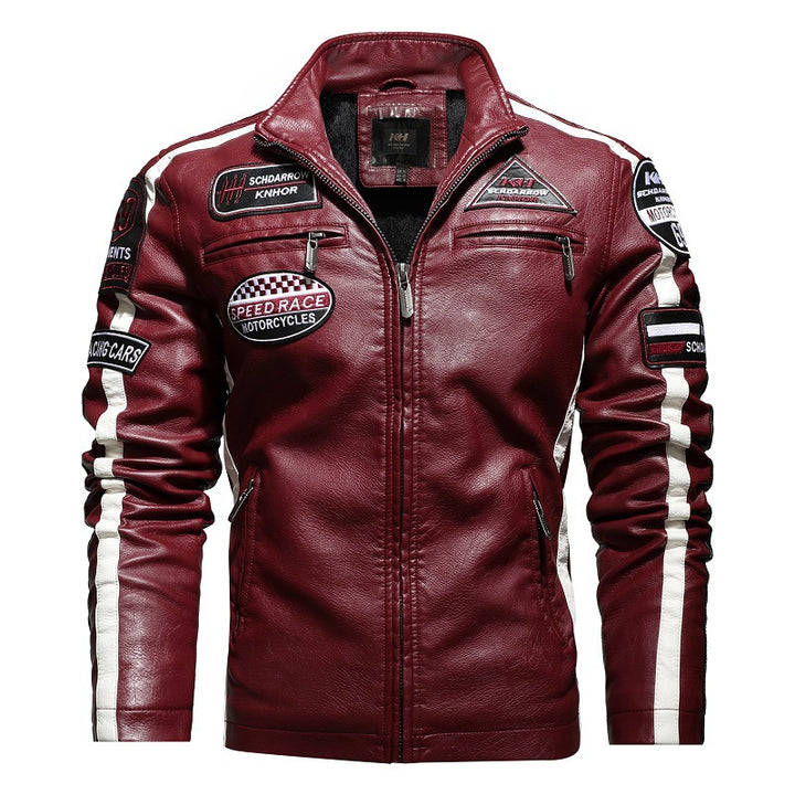 Washed Leather Biker Jacket