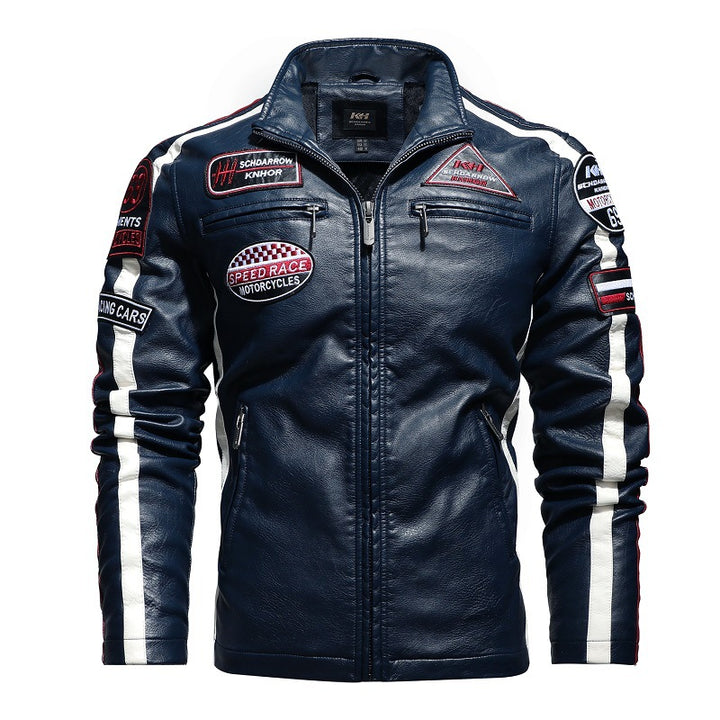 Washed Leather Biker Jacket