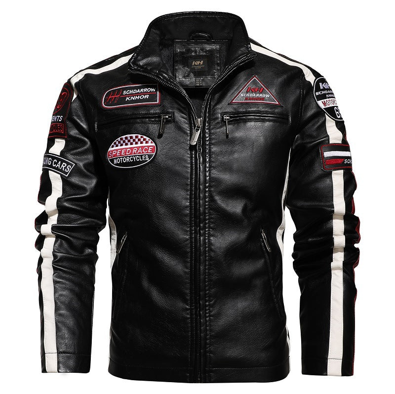 Washed Leather Biker Jacket