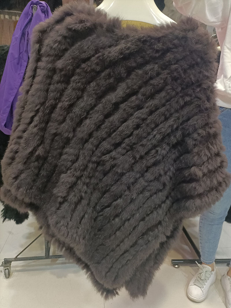Rabbit Hair Woven Triangle Shawl