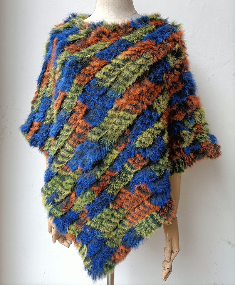 Rabbit Hair Woven Triangle Shawl