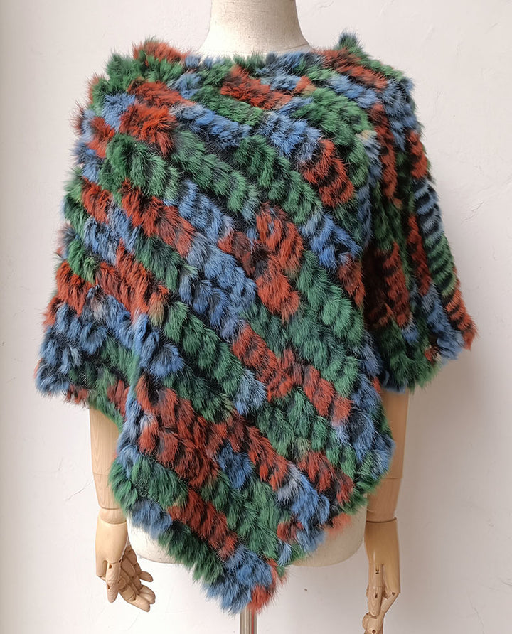 Rabbit Hair Woven Triangle Shawl