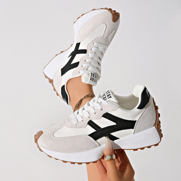 Women's Chunky Platform Sneakers Lace-Up Casual Sport Shoes