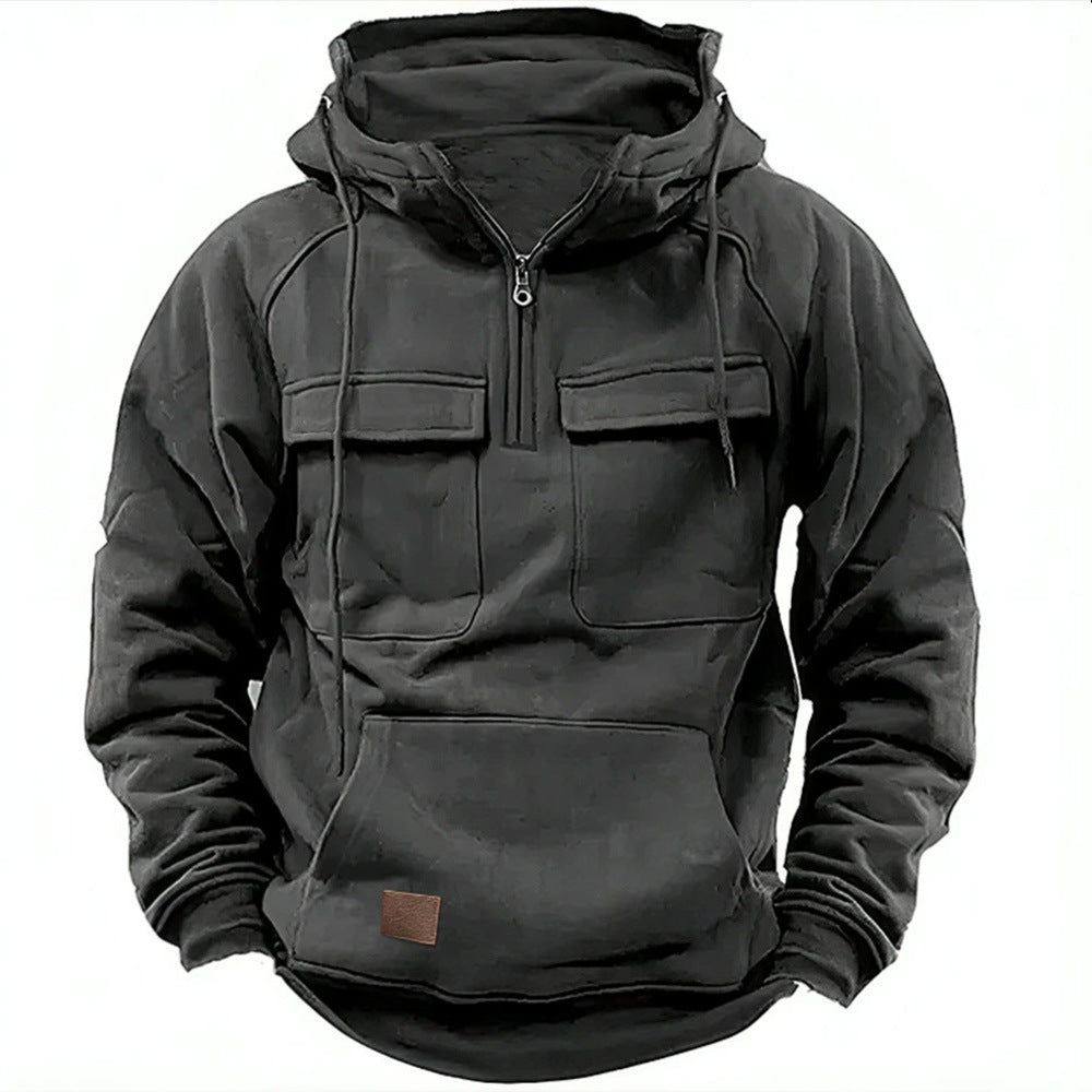 Solid Color Casual Sweatshirt Jacket