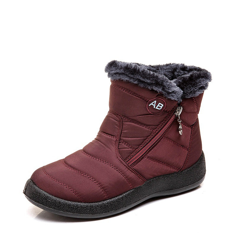 Side Zipper Waterproof Cotton Boots