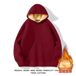 Wine Red Hooded Without Pocket