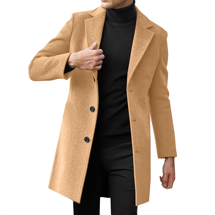 Solid Color Single-Breasted Slim-Fit Coat