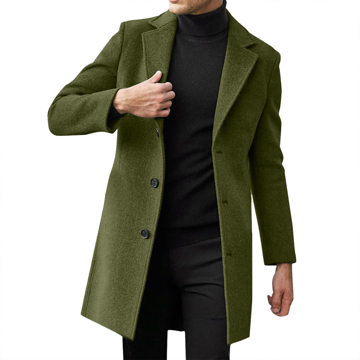 Solid Color Single-Breasted Slim-Fit Coat