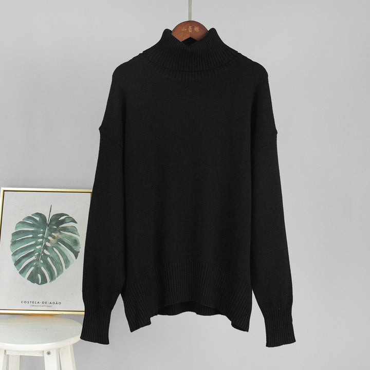 Solid Color Turtleneck Sweater