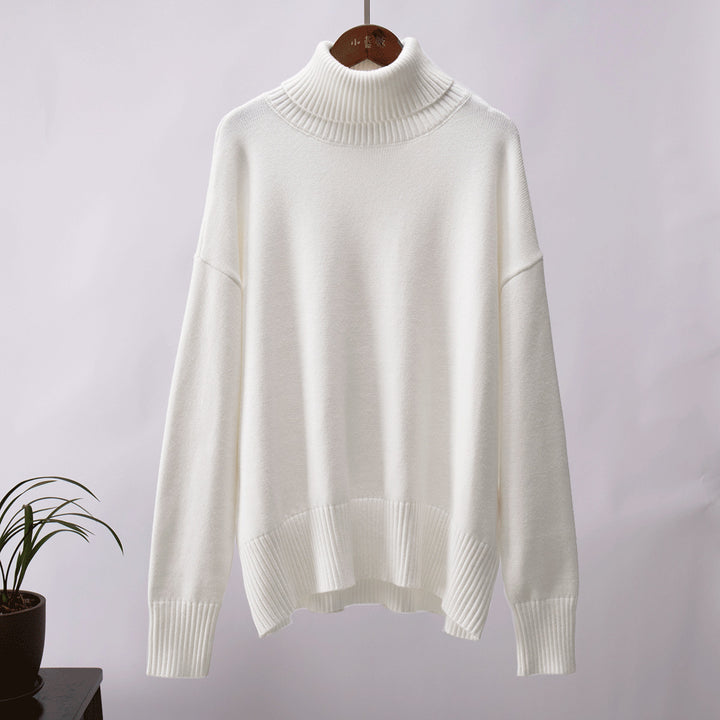 Solid Color Turtleneck Sweater