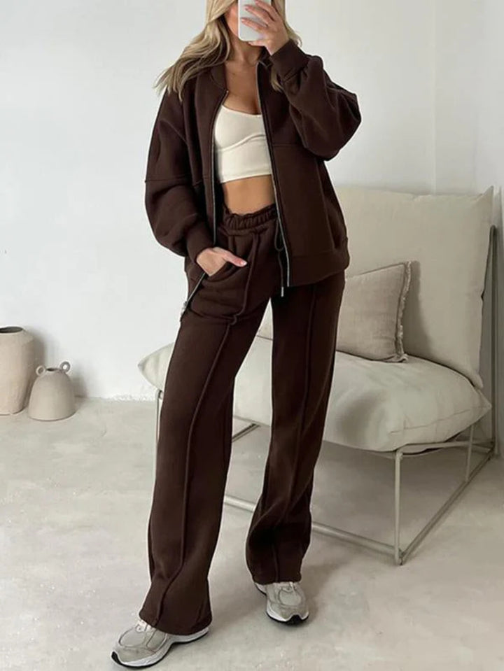 Women’S Casual Solid-Color Set