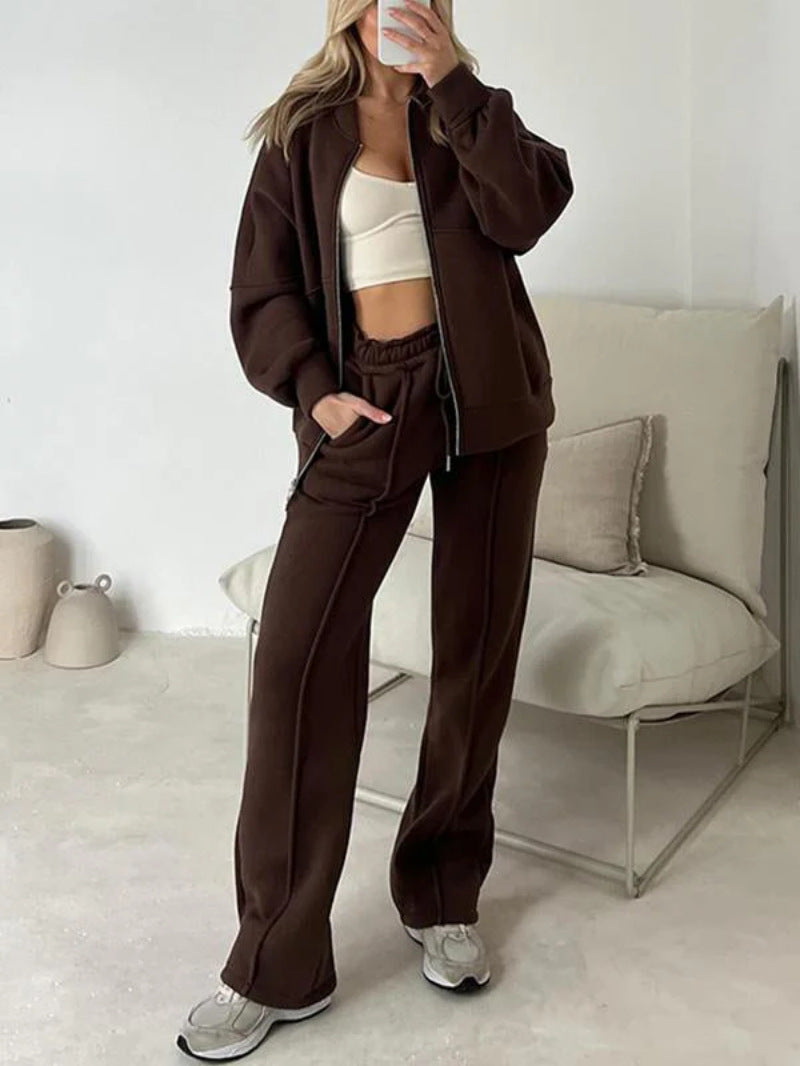 Women’S Casual Solid-Color Set