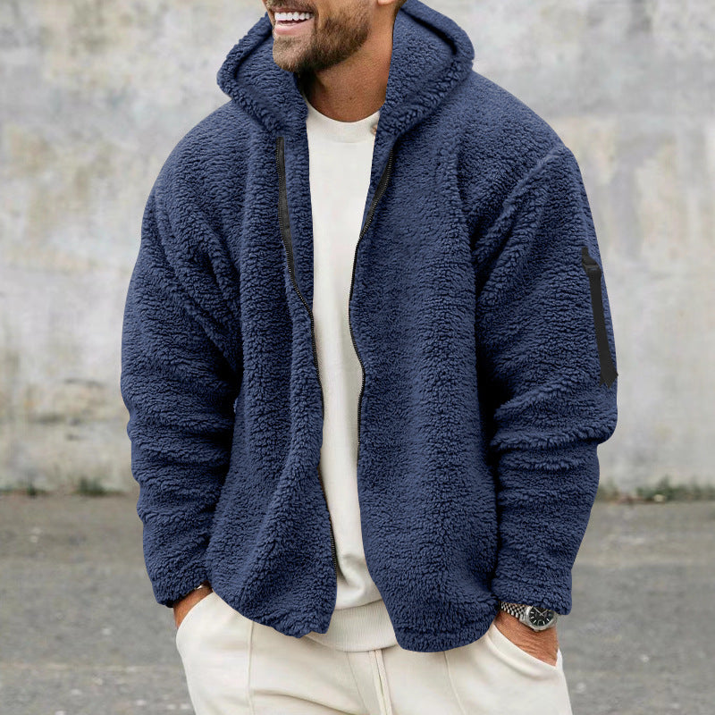 New Men'S Hooded Zipper Jacket
