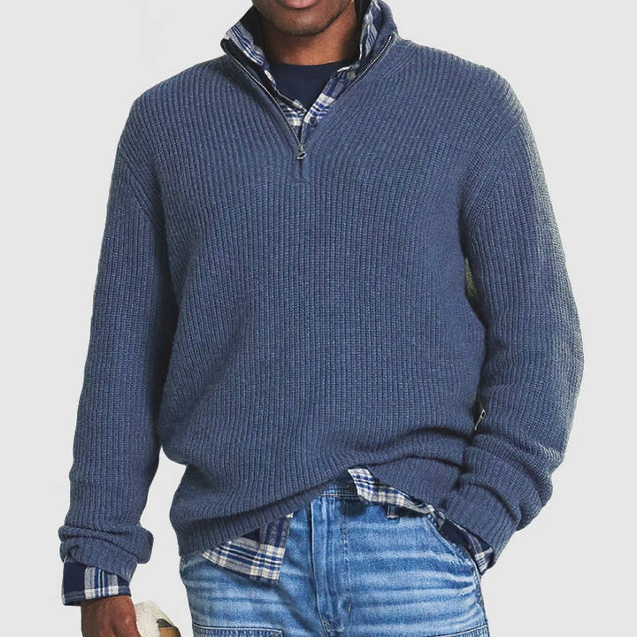 Zip-Up Collar Sweater