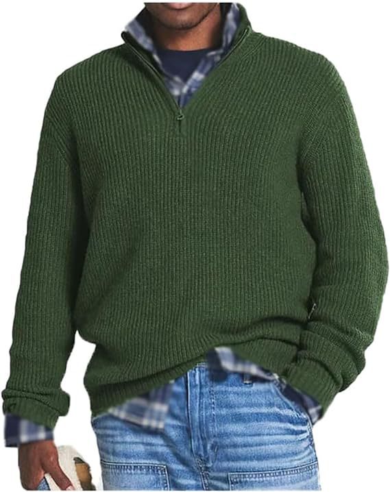 Zip-Up Collar Sweater