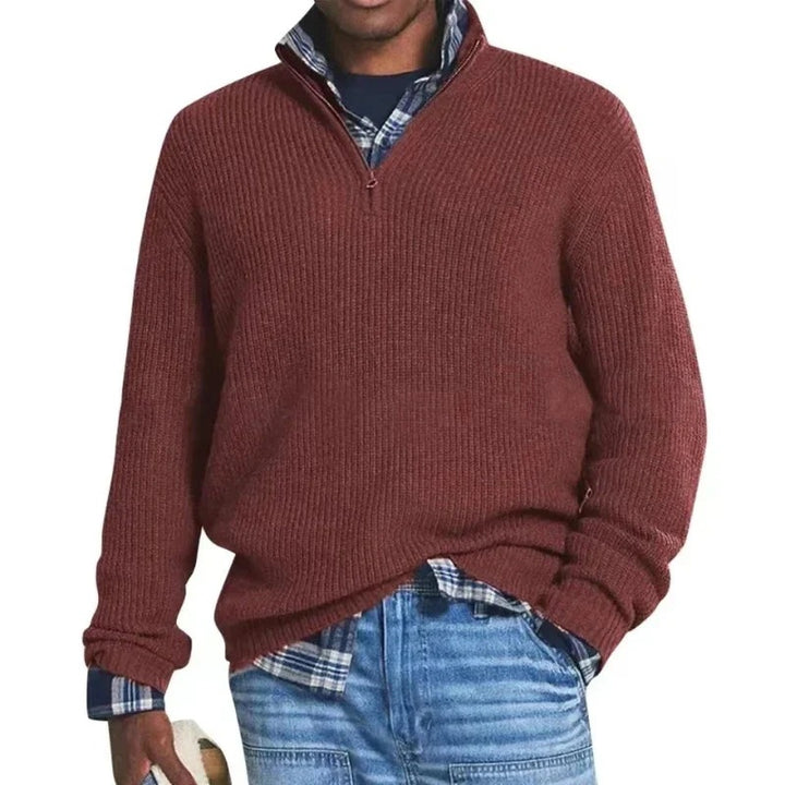 Zip-Up Collar Sweater