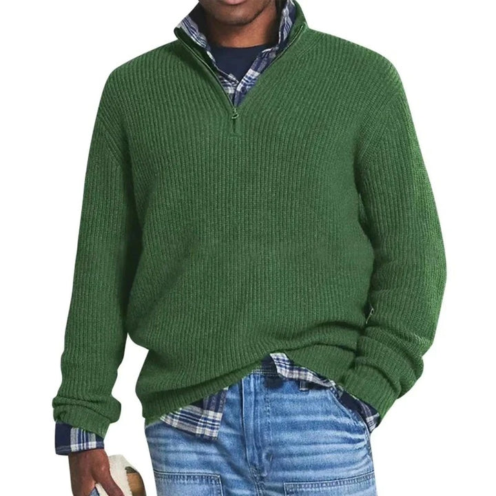 Zip-Up Collar Sweater