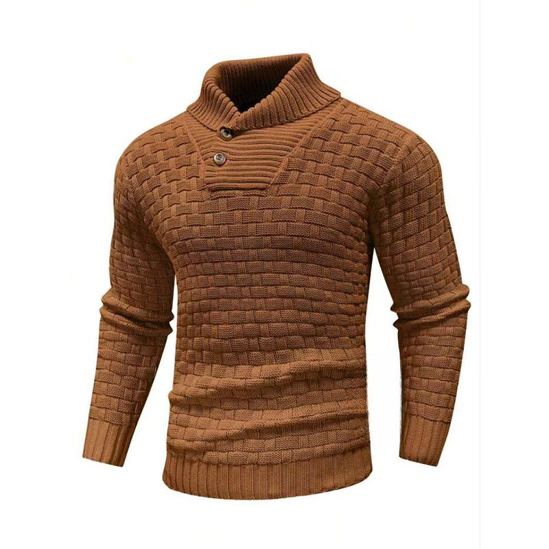 Fashion Round Neck Slim Sweater Men'S