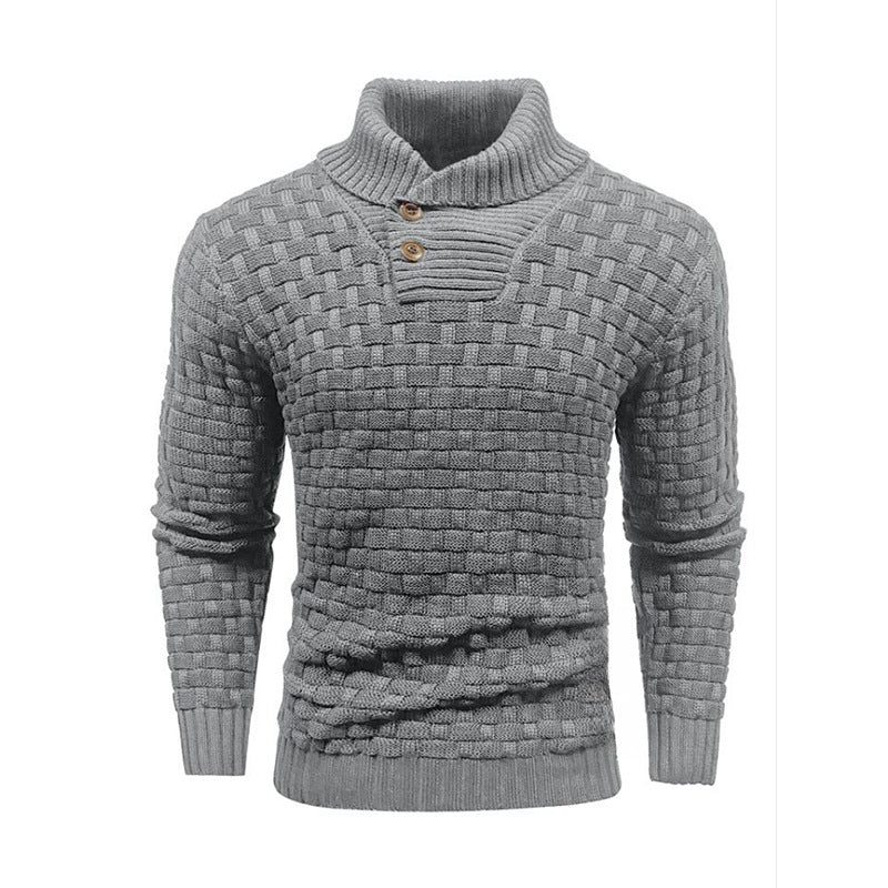 Fashion Round Neck Slim Sweater Men'S