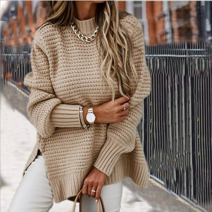 Lazy Long-Sleeve Knit Sweater