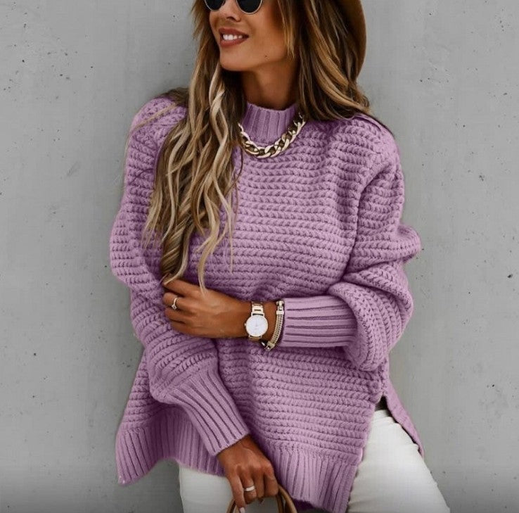 Lazy Long-Sleeve Knit Sweater