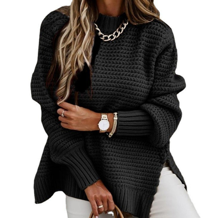 Lazy Long-Sleeve Knit Sweater