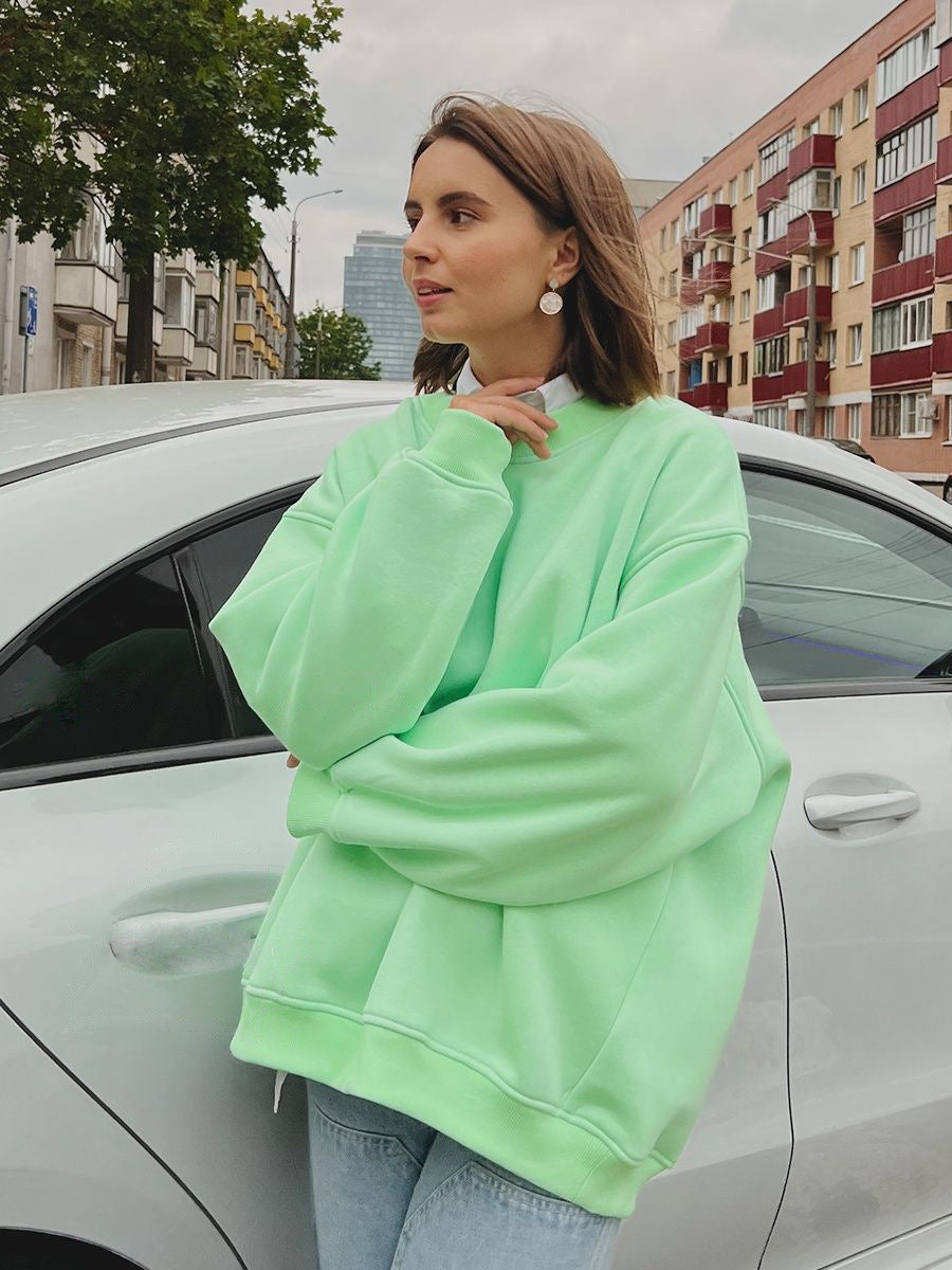 Women'S Round Neck Loose Sweat