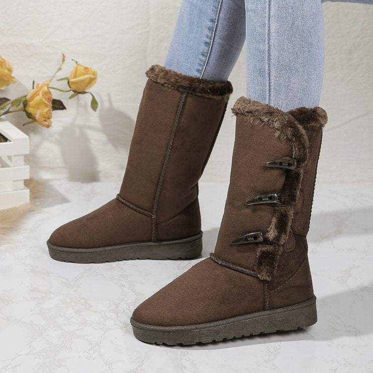 Women's Faux Fur Lined Long Barrel Insulated Snow Boots