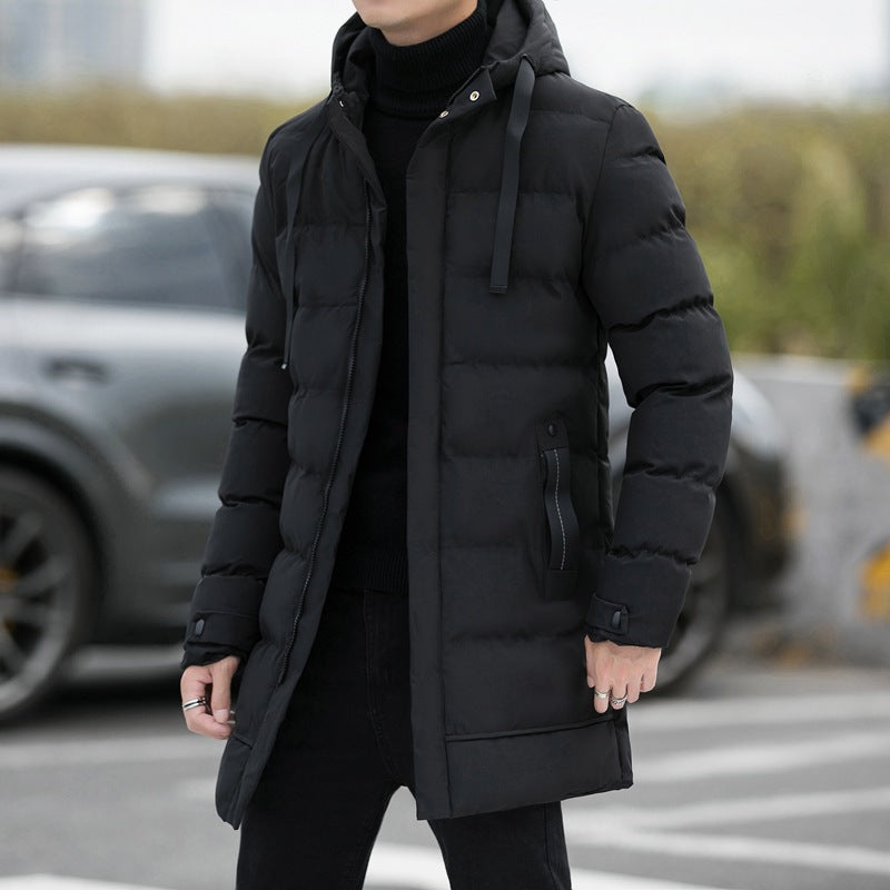 Men's Warm Winter Long Cotton-Padded Puffer Jacket