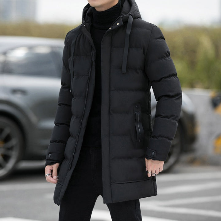 Men's Warm Winter Long Cotton-Padded Puffer Jacket