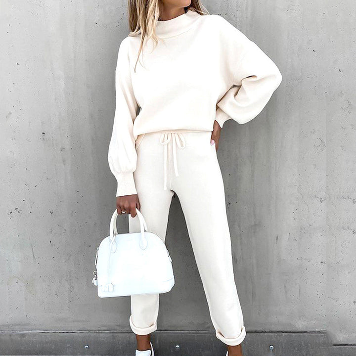 Long-Sleeve Lace-Up Pants Two-Piece Set