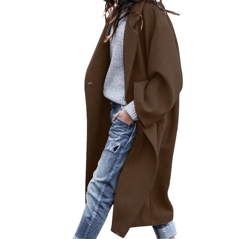 Solid Color Warm Woolen Jacket