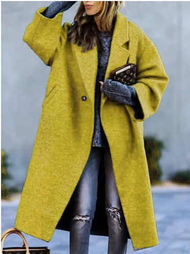 Solid Color Warm Woolen Jacket