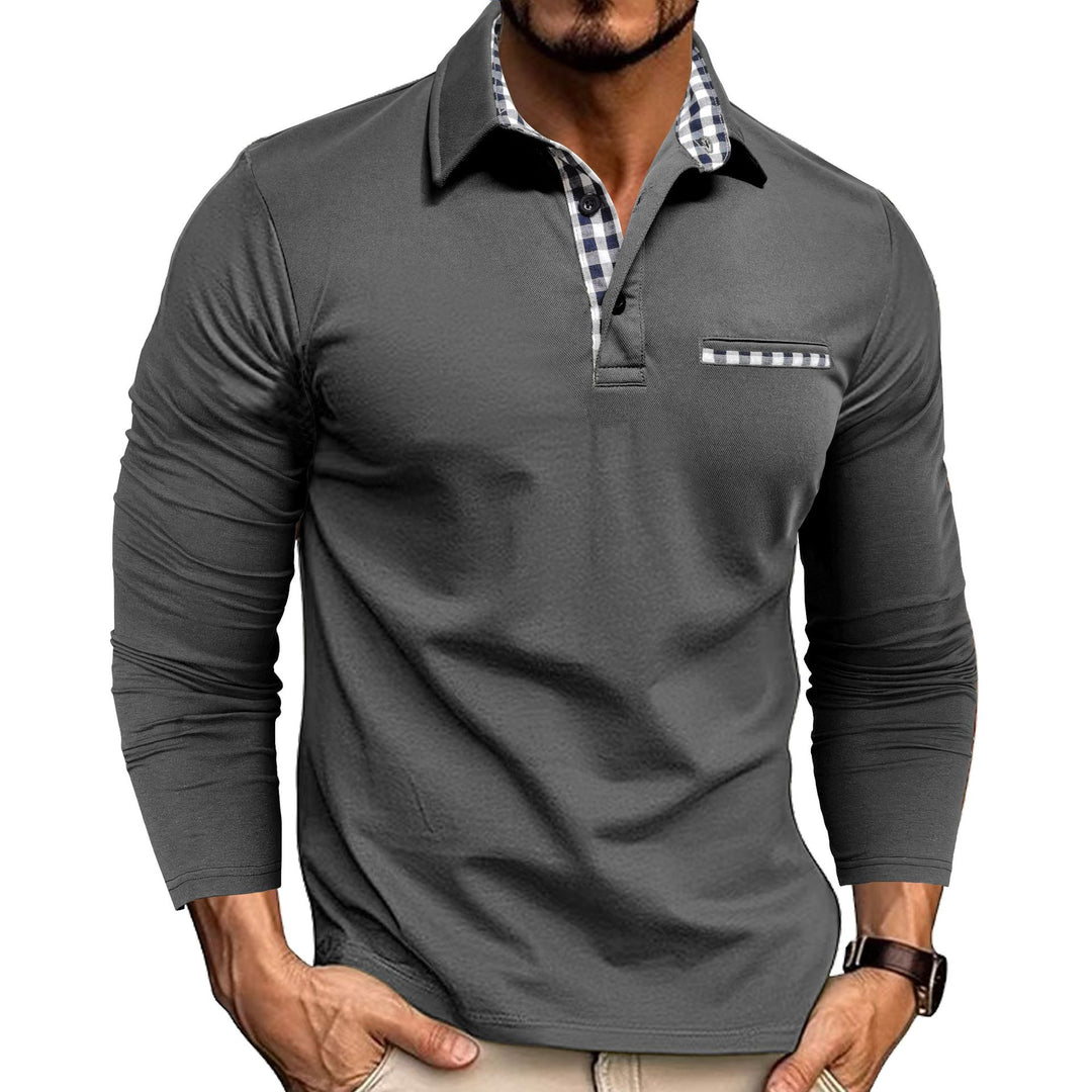 Men's Slim Fit Long Sleeve Casual Polo Shirt