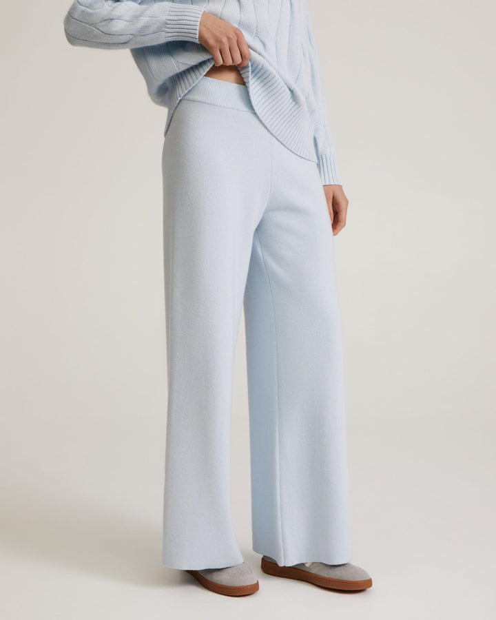 Women's Cable Knit Turtleneck Sweater & Wide Leg Pants Set