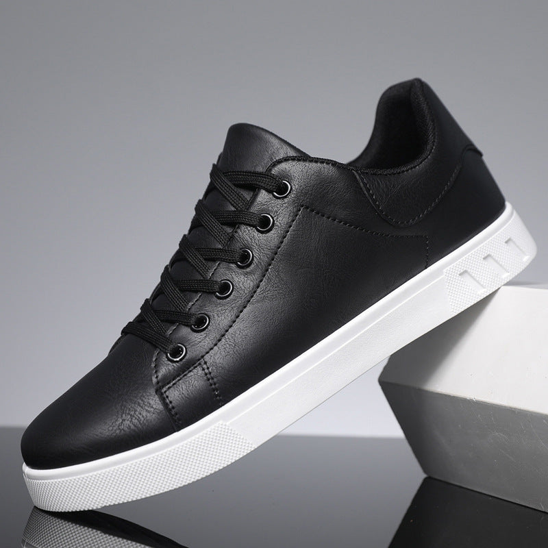 Men's Leather Lace Up Low Top Casual Sneakers