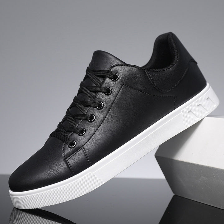 Men's Leather Lace Up Low Top Casual Sneakers