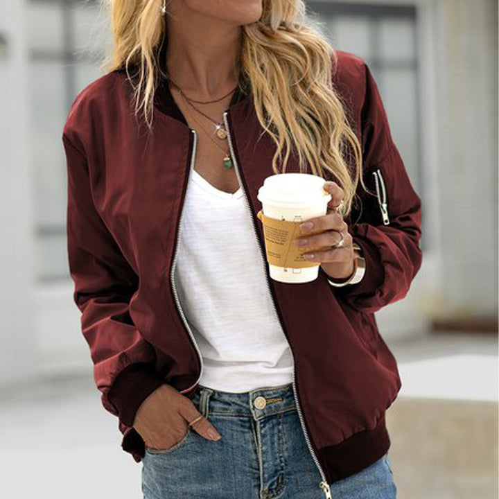 Fashion Zipper Outer Jacket For Women