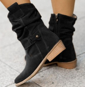 Women'S Low-Heel Suede Boots