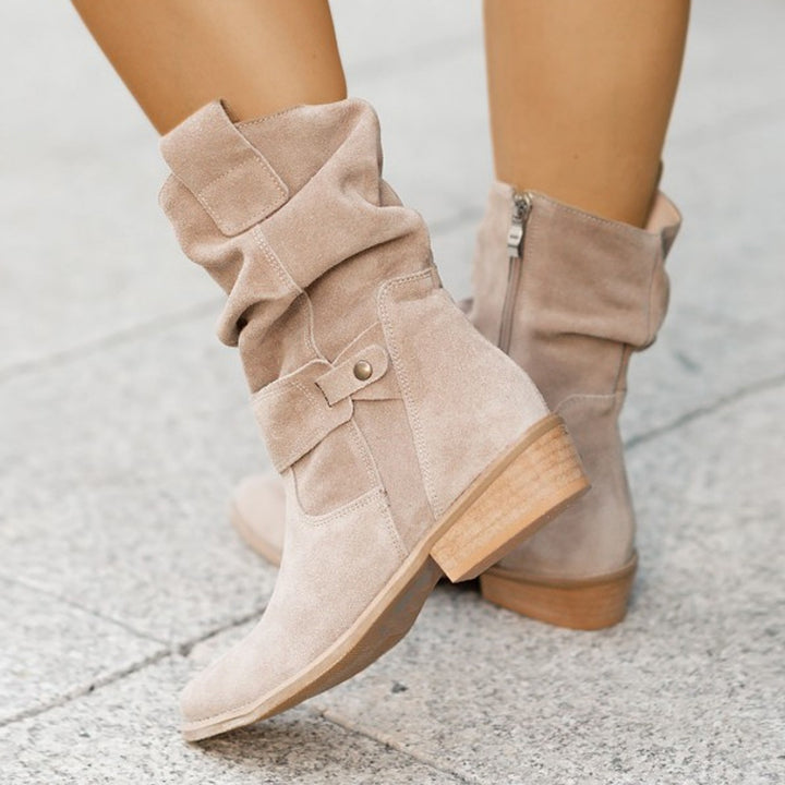 Women'S Low-Heel Suede Boots
