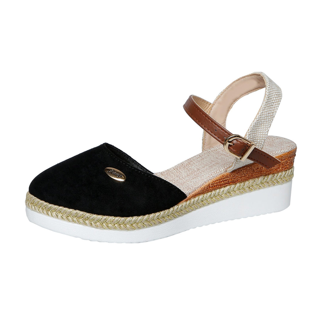 Women's Espadrille Platform Sandals Suede Ankle Strap Flatform Summer Shoes