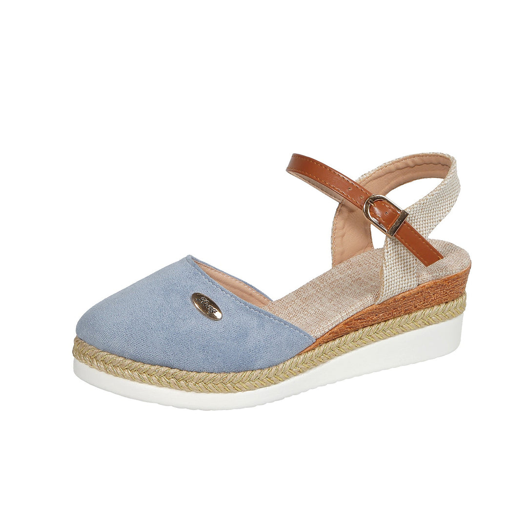 Women's Espadrille Platform Sandals Suede Ankle Strap Flatform Summer Shoes