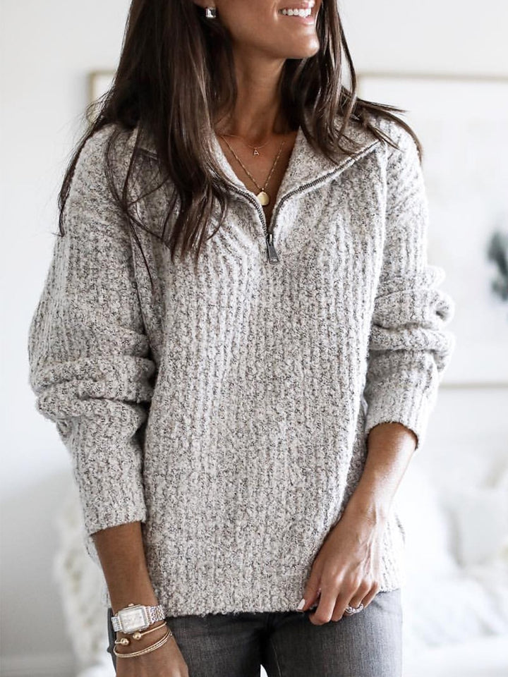 Zipper Turtleneck Sweater